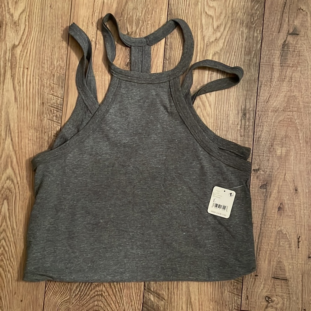 Free People Movement Two Times The Charm Tank size Large. Gray/Black in color. - Picture 5 of 10